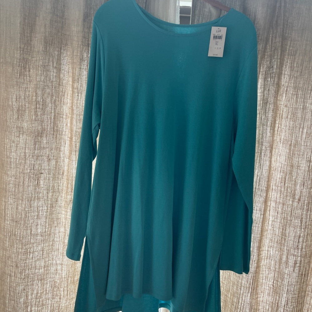 J. Jill Teal Long Sleeve Aqua Tunic XL